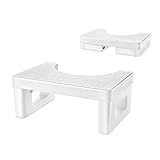 AmazerBath 7 Inch Plastic Toilet Stool Detachable Toilet Potty Stool Premium Poop Stool for Bathroom, Men, Women - White