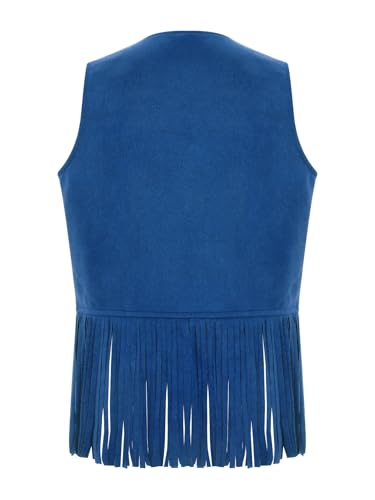 Boys Girls Cowgirl Vest Faux Suede Fringe Cardigan Hippie Dance Outfit2