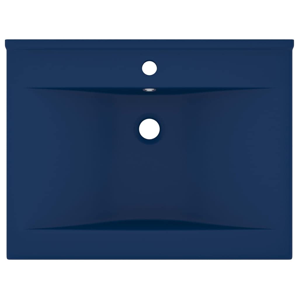 ShGaxin Lavabo de Lujo con Grifo cerámica Azul Oscuro 60x46 cm, Fregadero, Lavabo Baño, Lavamanos Baño, Lavatorio Casa De Banho, Mueble Lavabo sobre Encimera - SPU:147023