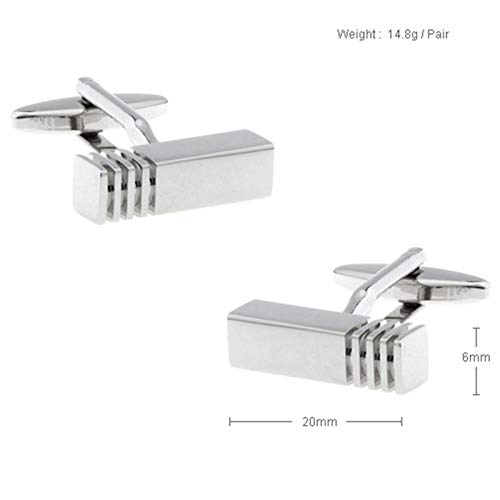 Daesar Mancuernillas Rectangulares Vintage para Hombre miniatura 5