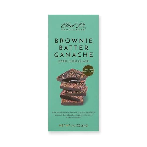 Ethel M Chocolates Dark Chocolate Gourmet Tablet Bar 85g, Small Batch of Premium Dark Chocolate with Smooth and 100% Artisanal Brownie Batter Ganache Fillings