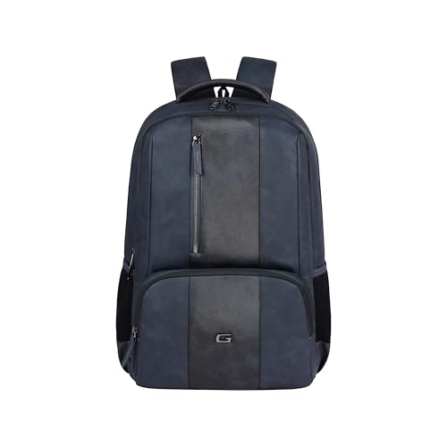 Image of Gear Vault 19 inch /30L Anti Theft Faux leather Large Water Resistant Laptop Backpack /Casual Backpack /Daypack /Travel Backpack /College Bag For Men /Women (Navy)