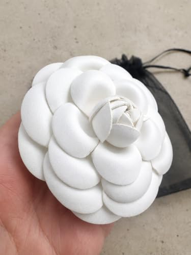 Image of Vintage Style Elegant Camellia Fabric Flower Brooch Pin Scarf Bridal Dress Wedding Accessories Jewelry Gift