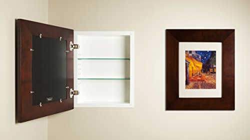 Image of 13x16 Espresso Concealed Medicine Cabinet (Regular), a Recessed Mirrorless Medicine Cabinet with a Picture Frame Door