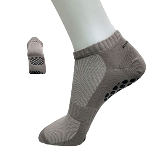 Kit 02 Pares Meias Masculina Antiderrapante Esportivas Casual Pilates Ioga Hidroginástica Cor:Cinza;