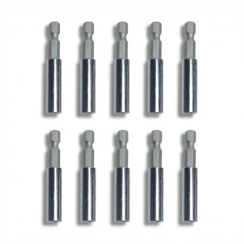 10 PCS 1/4' Strong Magnetic Extension Bit Holder, CR-V Steel Quick Change Hex Shank Bit Holder for Screwdriver Bits & Screws