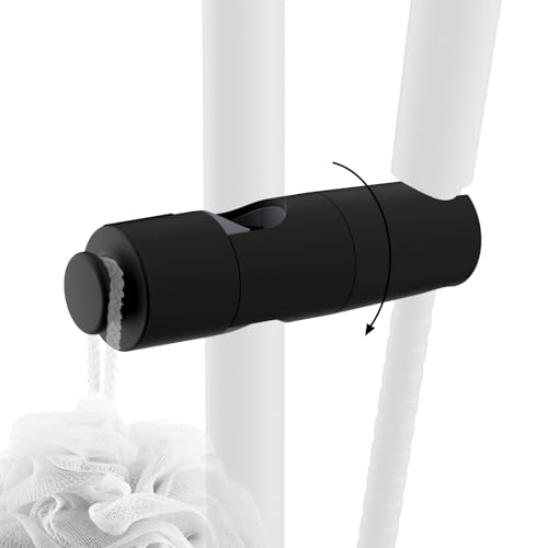 Hibbent Adjustable Shower Head Holder for Slide Bar, Universal 18.5-25mm Handheld Shower Bracket, Sprayer Holder with Hanging Design, Bathroom Shower Replacement, No Drill Installation, Matt