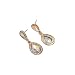 Jewelry Rhinestone Studded Teardrop Artificial Crystal with Bling Stone Fashion Clip On Women Drop Dangling Earrings (Gold)