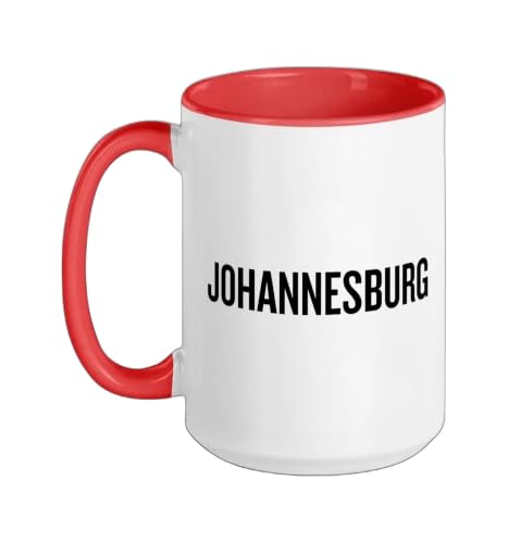 Johannesburg Ceramic Mug, Red/White, 15oz