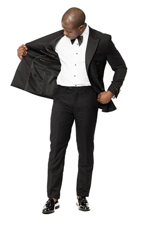 Slim Fit Double Breasted Men's Tuxedo Peak Lapel3