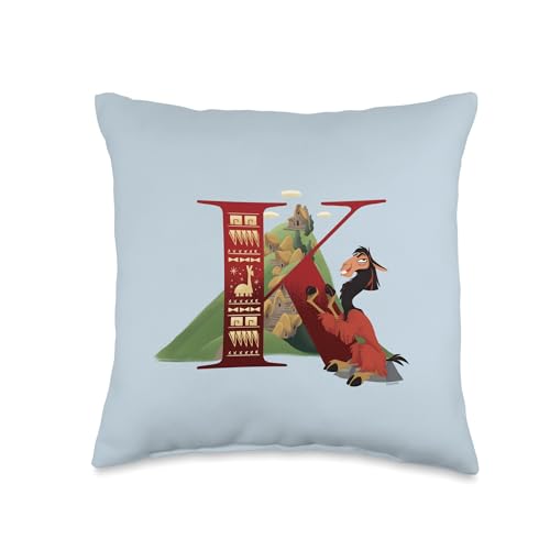 Coussin Disney multicolore Kuzco alphabet lettre K décoration