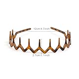 WOVOWOVO Zig Zag Headbands for Women Teen Girls Men, Plastic Hair Bands with Teeth Thin Zigzag Head Bands for Women's Hair, Non Slip Black Comb Hairbands Accessories, 4 Packs