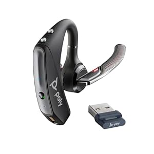 Plantronics by Poly Voyager 5200 UC Wireless Headset & Charging Case – Single-Ear Bluetooth Headset w/Noise-Canceling Mic – Connect Mobile/Mac/PC via Bluetooth – Works w/Teams, Zoom – (206110-102)