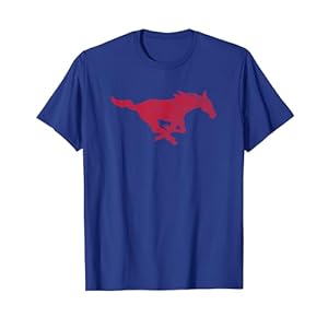 Southern Methodist SMU Mustangs Distressed Primary Logo T-Shirt
