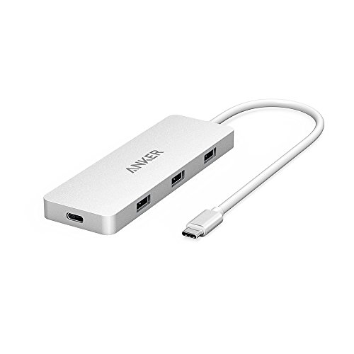 Anker 4-Port USB-C Portable Data Hub, with a Premium Power Delivery Charging Port for MacBook Pro 2016, Chromebook Pixel and Other Devices