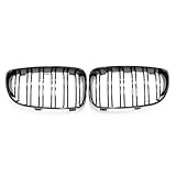 Calandre de pare-chocs avant noir brillant pour BMW E81 E87 E82 E88 128I 130I 135I 2008-2013 Grilles de course Grilles à double lamelles.