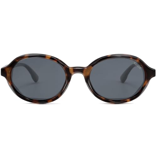 Image of SOJOS Trendy Polarized Oval Sunglasses for Women Men,Fashion Ovale Rounded Shades Fashion Wave Frame UV400 Protected SJ2697