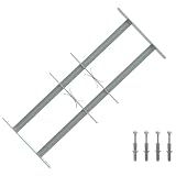 vidaXL Rejilla de Seguridad para Ventanas con 2 Barras Cruzadas 3 pcs, Barrera Extensible para Seguridad