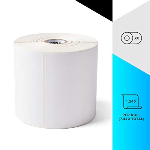 Zebra 4 X 2 In Direct Thermal Paper Labels Z-Perform 2000D Permanent Adhesive Shipping Labels 1 In Core 6 Rolls 10031640Sp #TOP2