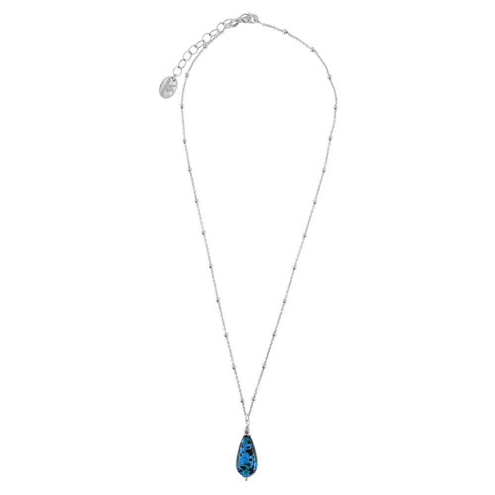 Venetiaurum - Collana per Donna con Pendente a Goccia in Vetro Originale di Murano e Argento 925 - Gioiello Made In Italy Certificato