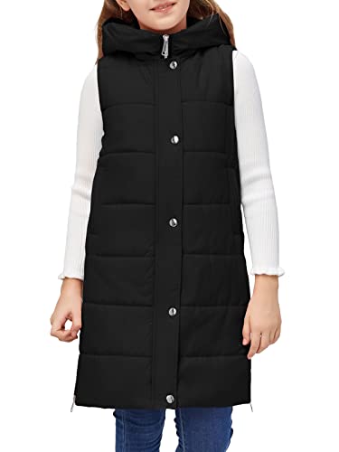 Inorin Kids Unisex Boys Girls Lightweight Long Gilets Jacket Hooded Quilted Vest Sleeveless Down Coat Parka Outwear #TOP21