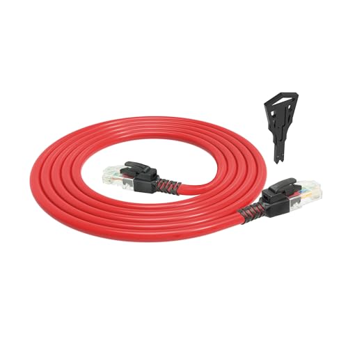 Act Cavo Ethernet CAT6A Con Serratura, Cavo Patch Ethernet RJ45 (U/Utp), Lszh, Protezione Antipiega, Rosso, 1,5 M, FB5551 - 3