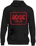 Tstars AC/DC Power Up Hoodie White Jagged Logo Rock & Roll Band Sweatshirt for Men Hoodie