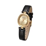 XXDML Orologio da polso da donna, vintage, con quadrante ovale, cinturino in pelle, al quarzo, stile francese, impermeabile, stile romano minimalista, Nero