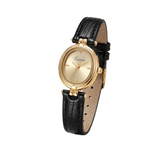 Image of XXDML Womens Vintage Watch Oval Dial Leather Strap Quartz Wrist Watch French Style Water Resistant Roman Minimalist