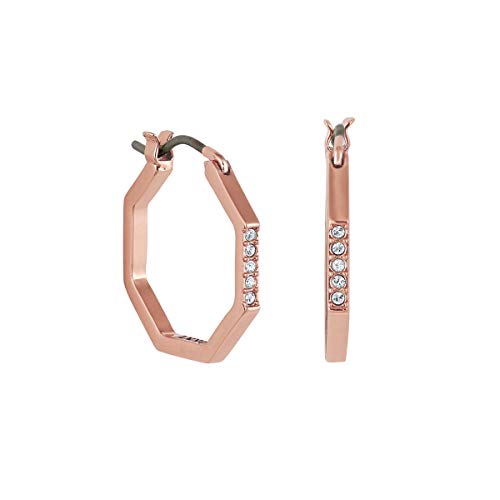 Preisvergleich Produktbild DKNY NYC Geometric Pave Hoop (Rosegold) mit Swarowski-Steinen