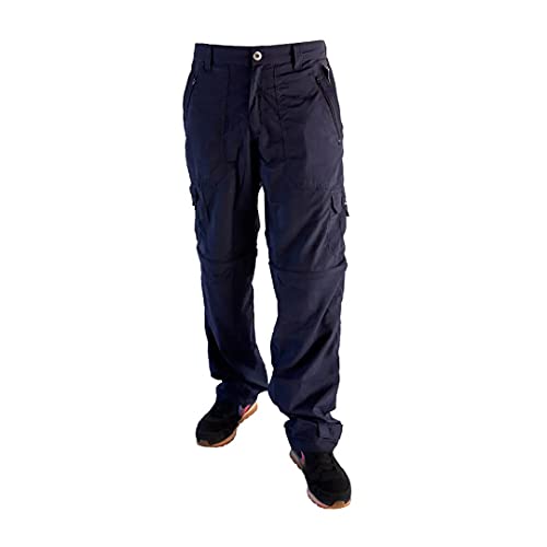 Calça Esportiva Vira Bermuda Presa Viva UV50+ Azul Marinho Pesca Trilha Turismo Cor:Azul Marinho;Tam