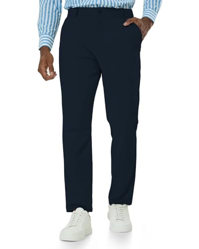 Mens Classic Fit Golf Pants Stretch Dress Pants 30''/32''/34'' Lightweight Casual Suit Pants with Pockets