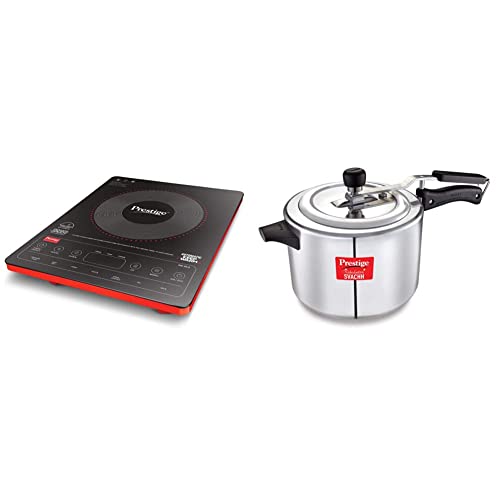 Image of Prestige Induction Cooktop PIC 32.0 + Prestige Nakshatra Plus Svachh 5 litre Aluminium Straight wall Inner Lid Pressure Cooker COMBO
