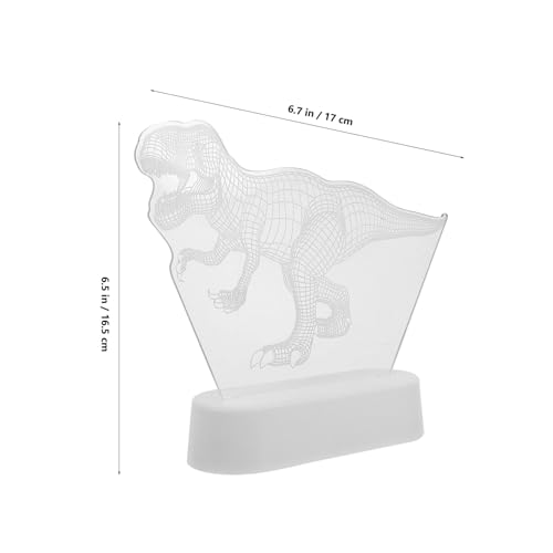 Lámpara de mesa noche dinosaurio 3D verde pequeña LED miniatura 2
