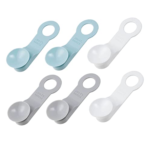 Homoyoyo 6 piezas Elevador para Asiento de Inodoro Práctico y Ligero de Blanco Gris y Azul Accesorio Compacto para Abrir Tapa Wc Manteniendo Higiene Familiar