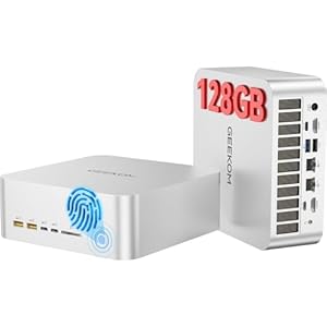 GEEKOM A9 Mega Mini PC, mit AMD Ryzen AI Max+ 395, 128GB RAM, 2TB PCIe 4.0 SSD, Verbesserte Kühlung Gaming PC Vorinstalliert Windows 11 Pro, Dual 2.5G LAN, 8K Quad Display, Radeon 8060S Desktop PC