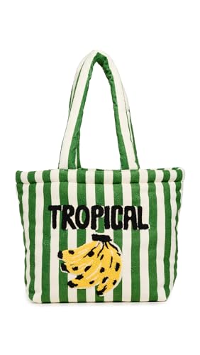 Bolso Tote Tropical con Rayas y Plátano para Mujer
