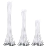 Kerzendocht Set zum Kerzen Selber Machen, 100 Stück, 10cm 15cm 20cm, Lange Brenndauer, Rußfreie Dochte für Kerzengießen und Basteln, Weiß