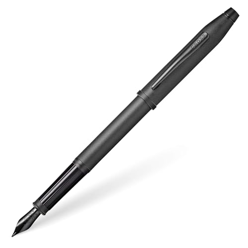 Image of Cross Century 2 Black micro knurl Fountain pen (fine) with matte black PVD trim in luxury gift box