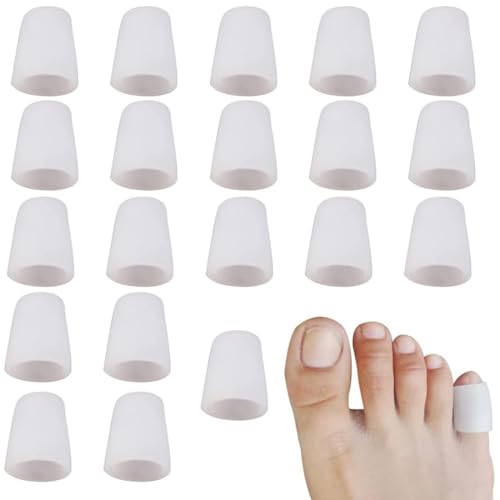 20 PCS Protezione Dita Piedi, Protettori Punta Gel, Protezione Piedi in Silicone, Protezione Gel Dita, Nuovo Materiale, Ideale Per Prevenire Vesciche, Calli, Attrito Antidolorifico, Bianco