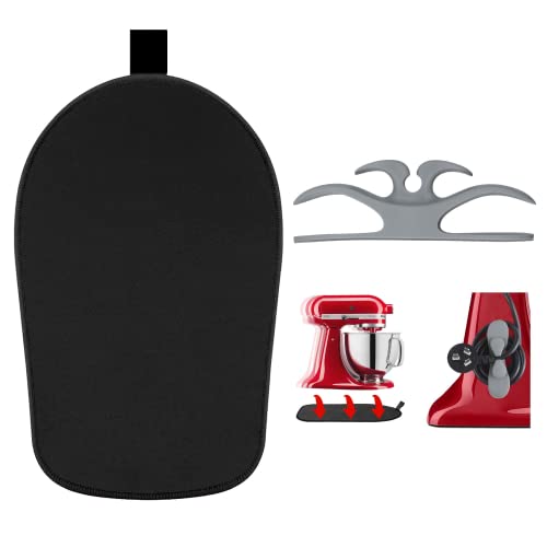 Image of Owowong Sliding Mat for Kitchenaid Mixer, Mixer Mover Slider Pad 4.5-5 Qt Tilt-Head Stand Kitchen Appliance Mat, Aid Accessories with Grey Cord Organizer, 4.5-5Qt Mat＋ Grey Cord Organizer