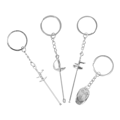 Porte-clés métal escrime SUPVOX : lot de 4 accessoires sportifs créatifs pour fans