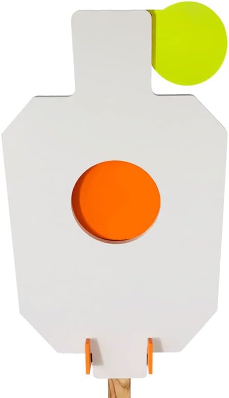 Highwild AR500 Steel Hostage Target 12" x 20" x 3/8" Armored Steel Bullseye Reactive IDPA Shooting Target with 2X4 T-Post Bracket