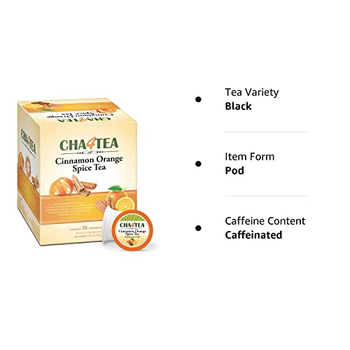 Cha4Tea 36-Count Cinnamon Orange Spice Herbal Black Tea Pods For Keurig K-Cup Brewers #TOP2