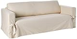 SureFit Heavyweight Cotton Duck Sofa Slipcovers, Heavyweight Cotton Sofa Cover, One Piece Design, Couch Cover with Seat Elastic and Adjustable Corner Ties, Natural