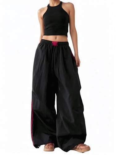 CUTEGAL Y2k Parachute Pants Vintage Drawstring Elastic Waist Pant Oversized Summer Streetwear Unisex2