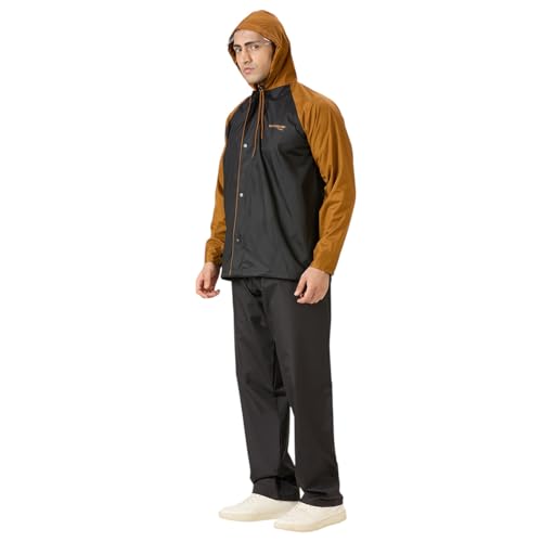 Image of ZEEL Water Fighter Rain Coat for Men with Adjustable Hood, Polyester Waterproof Full Sleeves Top and Bottom Set Rainwear, Front Zip with Snap Button Flap, EWF87 EWF94 EWF79 EWF74 Parent