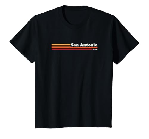 Vintage 1980s Graphic Style San Antonio Texas T-Shirt, Youth, Black, Large