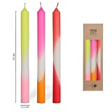 COMFORDER Świece Dip Dye z gradientem, 3 szt., 24 cm (różowo-czerwone)
