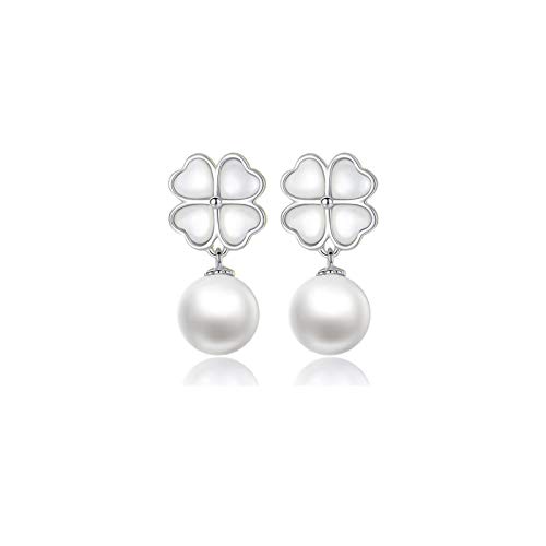 Boucles d'oreilles tempérament féminin quatre feuilles cristal